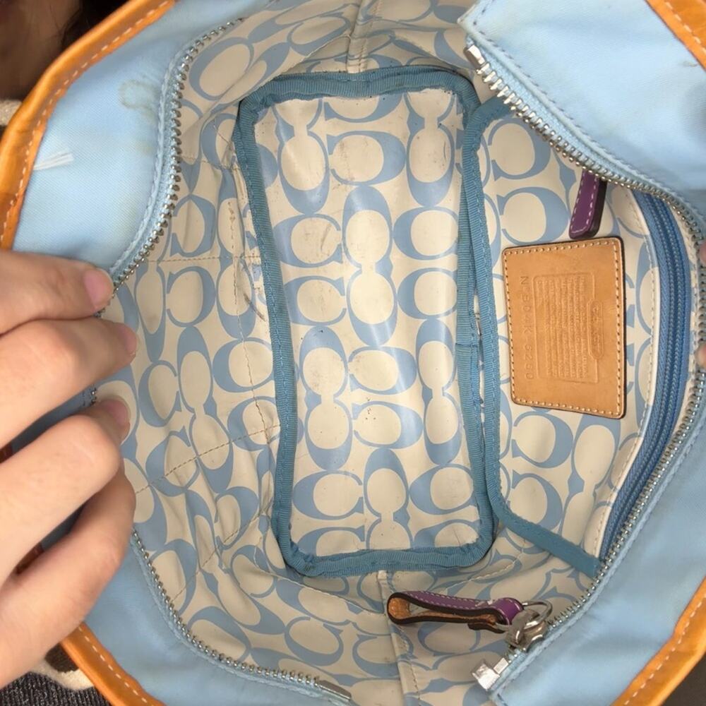 Coach Vintage Mini Hampton Bag Tote Y2K Colorblock - Picture 11 of 12